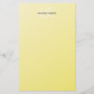 Papel de papelaria personalizada amarelo limão
