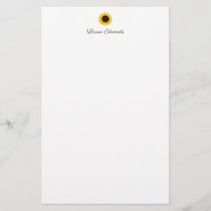 Papel de papelaria personalizada com girassol amar