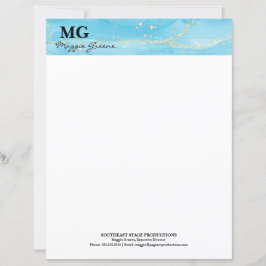 Papel de Papelaria Personalizada Sonhos Turquesa