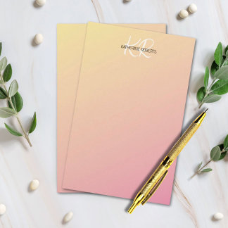Papel de papelaria personalizado amarelo pastel ro