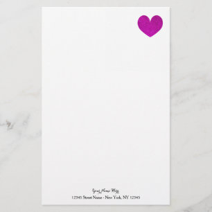 Papel de papelaria personalizado com brilho rosa