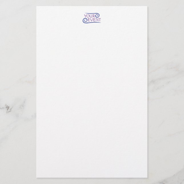 Papel de papelaria personalizado com logotipo de e (Frente)