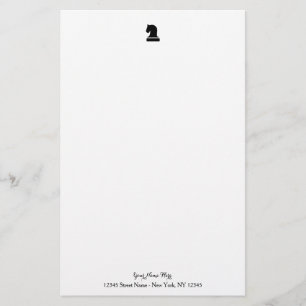 Papel de papelaria personalizado com peça de xadr