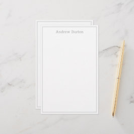 Papel de papelaria personalizado simples | Cinzas 