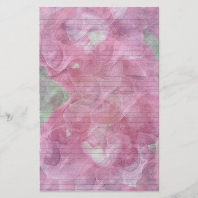 Papel de papelaria rosa - linhas opcionais (Frente)