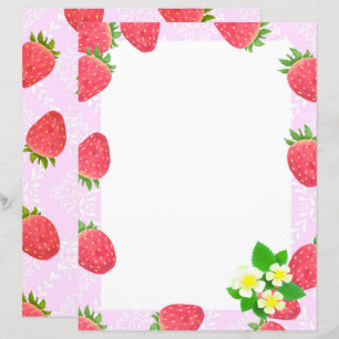 Papel de papelaria rosa morango em branco