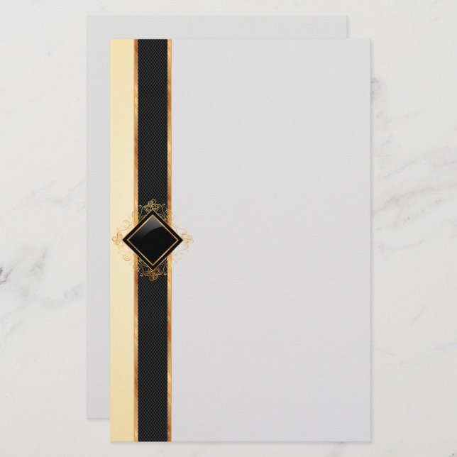 Papel de papelaria vintage elegante (Frente/Verso)