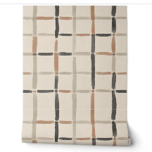 Papel de Parede Adesivo Wabi Grid Orgânico Moderno