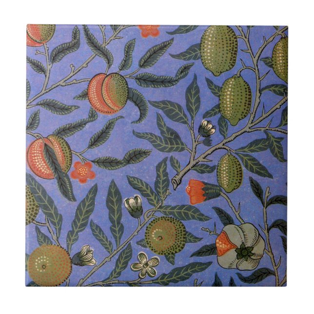 Papel de Parede Colorido Romã Azul William Morris (Frente)