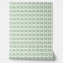 Papel de Parede com Padrão de Folhas Verdes Minima