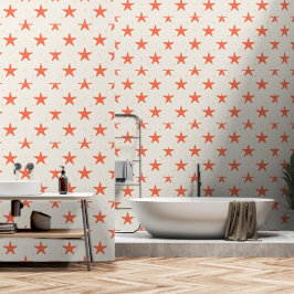 Papel de Parede Costeiro Estrela-do-Mar Laranja Co