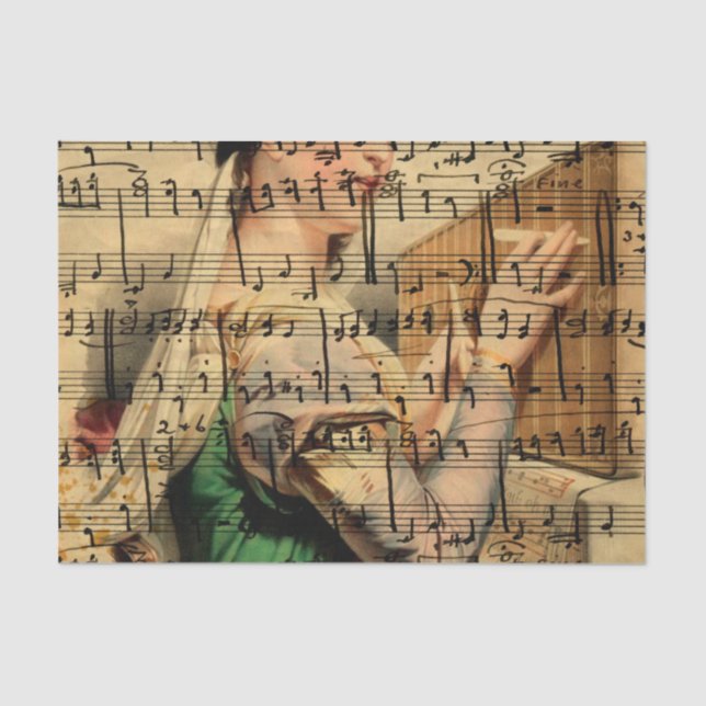 Papel de parede da folha de música do Victorian (Frente )