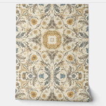 Papel de Parede de Azulejo Floral Vintage - Botâni