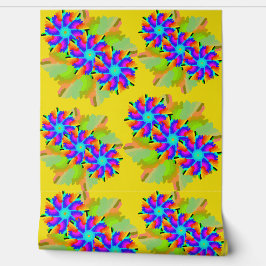 Papel de parede de punção 4 - Amarelo e flores