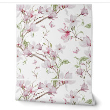 Papel de Parede de Vinil Botânico Magnólia Elegant