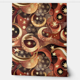 Papel de Parede - Design de Lua Celestial em Terra