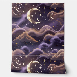 Papel de Parede - Designo de Lua Celestial Fumê