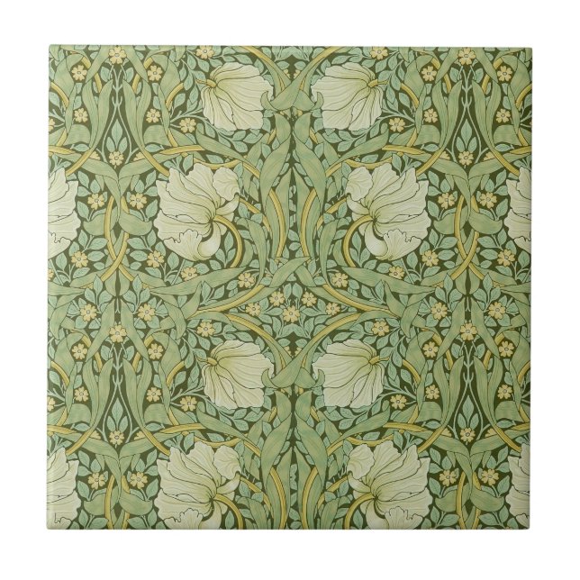 Papel de Parede Floral Azul Pimpinela de William M (Frente)