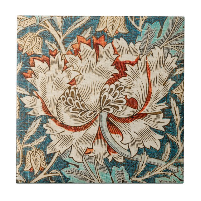 Papel de Parede Floral Blue Honeysuckle de Morris  (Frente)