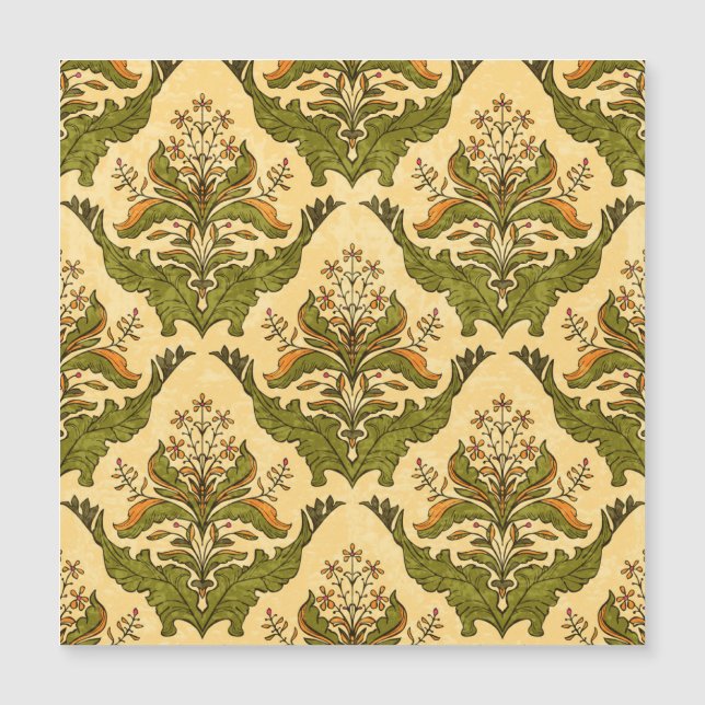 Papel de parede floral clássico: damasco estilizad (Frente)