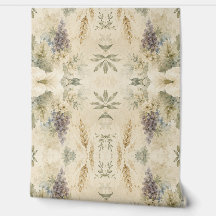 Papel de Parede Floral de Uva - Padrão Botânico Vi