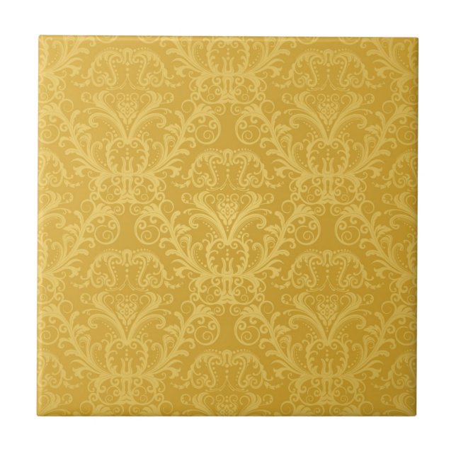 Papel de parede floral dourado luxuoso (Frente)