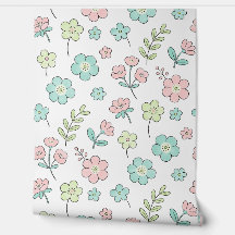 Papel de Parede Floral Pastel para Berçário
