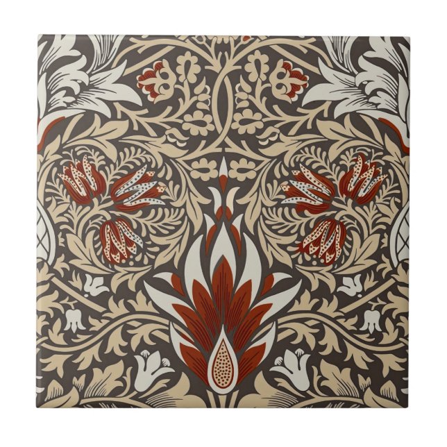 Papel de Parede Floral Terra Marrom de William Mor (Frente)