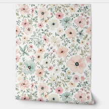 Papel de Parede Floral Vintage Soft