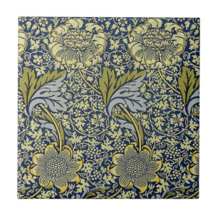 Papel de Parede Floral William Morris Kennet Azul