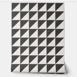 Papel de Parede Geométrico Preto e Triângulos Bran