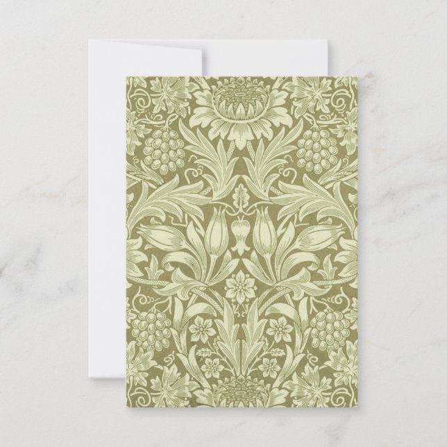 Papel de Parede Girassol de William Morris em Oliv (Frente)