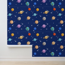 Papel de Parede Infantil Espaço Sideral Planetas F