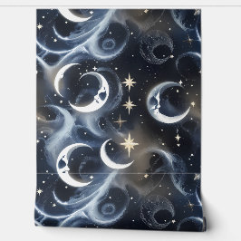 Papel de Parede - Lua Celestial Prata Platina