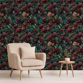 Papel de Parede Maximalista Dourado e Verde Água c
