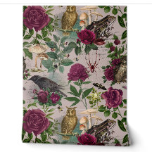 Papel de Parede Rosa Floresta Encantada Goblincore