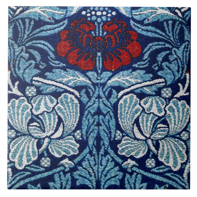 Papel de Parede Tulipa Rosa Azul Marinho William M (Frente)