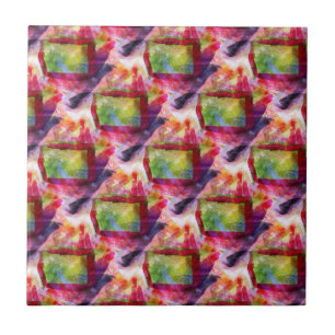 Papel de parede verde, vermelho abstrato