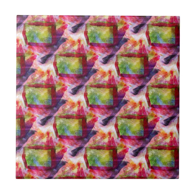 Papel de parede verde, vermelho abstrato (Frente)