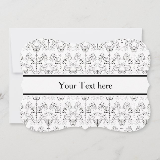 Papel de parede Vintage Damask - preto + seu backg (Frente)
