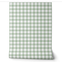 Papel de parede xadrez verde sálvia