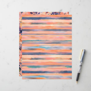 Papel de pasta de cor de pêssego listras de papel
