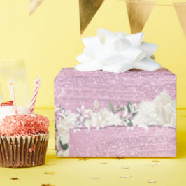 Papel de plástico floral cor-de-rosa para presente