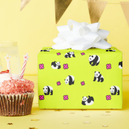 PAPEL DE PRESENTE ネオンイエローのかわいいパンダ♡