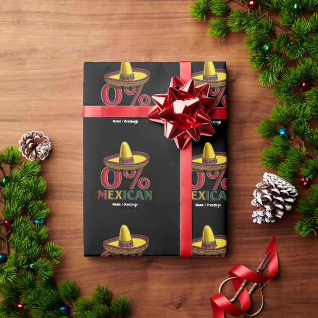 Papel De Presente 0% Mexicano Cinco Engraçados De Mayo Hilariary (Presente de Natal)