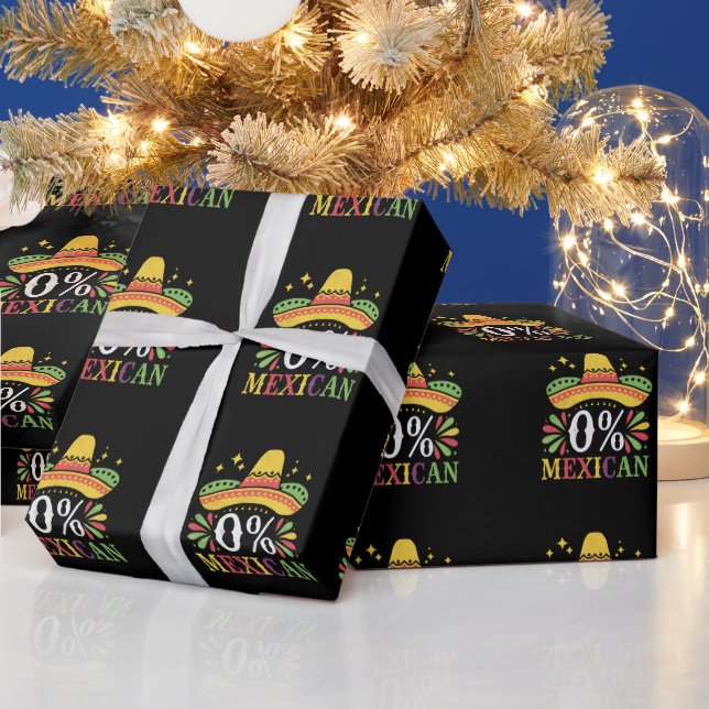 Papel De Presente 0% Mexicano Zero Porcento Engraçado Cinco De Maio (Feriados)