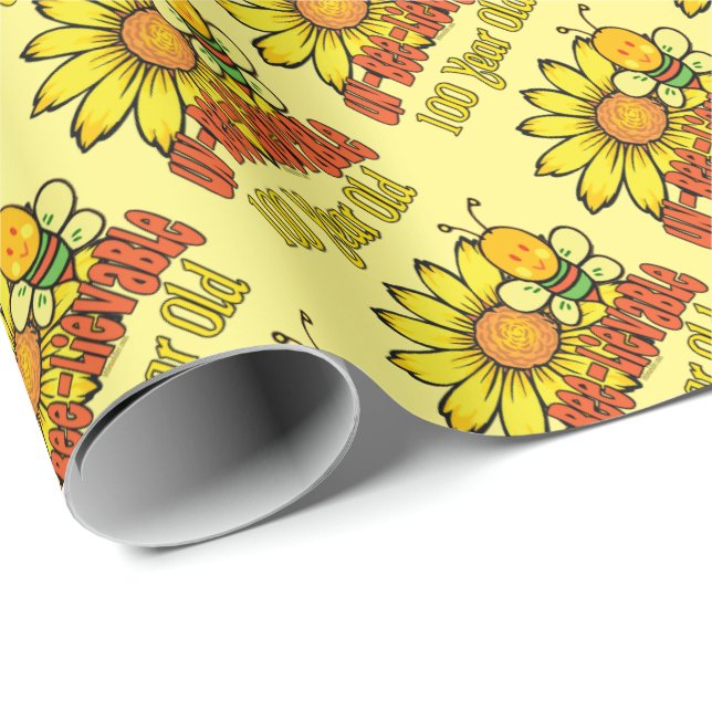 Papel De Presente 100º aniversário - Inacreditável aos 100 anos (Ponta do rolo)