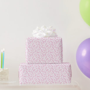 Papel De Presente 100º Padrão de Número Branco e Rosa de Nascimen