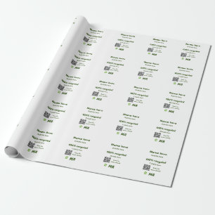 Papel De Presente 100% reciclado adicione código Q R aqui nome da em