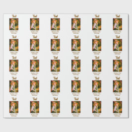 Papel De Presente 10th birthday photo name date simple brown beige b